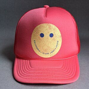 Ascot + Hart: Smiley Face USED Hat (Red, Snapback, Trucker, California, Texas)